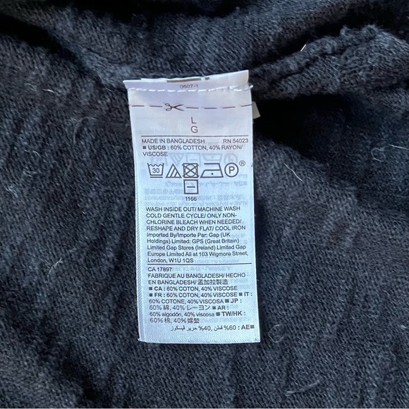 Lot of 2 Gap Factory Women's Open Front Slub Knit Cardigans - L - Black & Blue - Picture 5 of 9